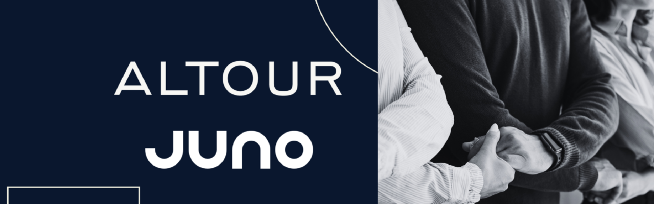 ALTOUR se asocia con Juno para agilizar los viajes de los invitados de empresa 1 Altour Juno cover image. People taking hands.